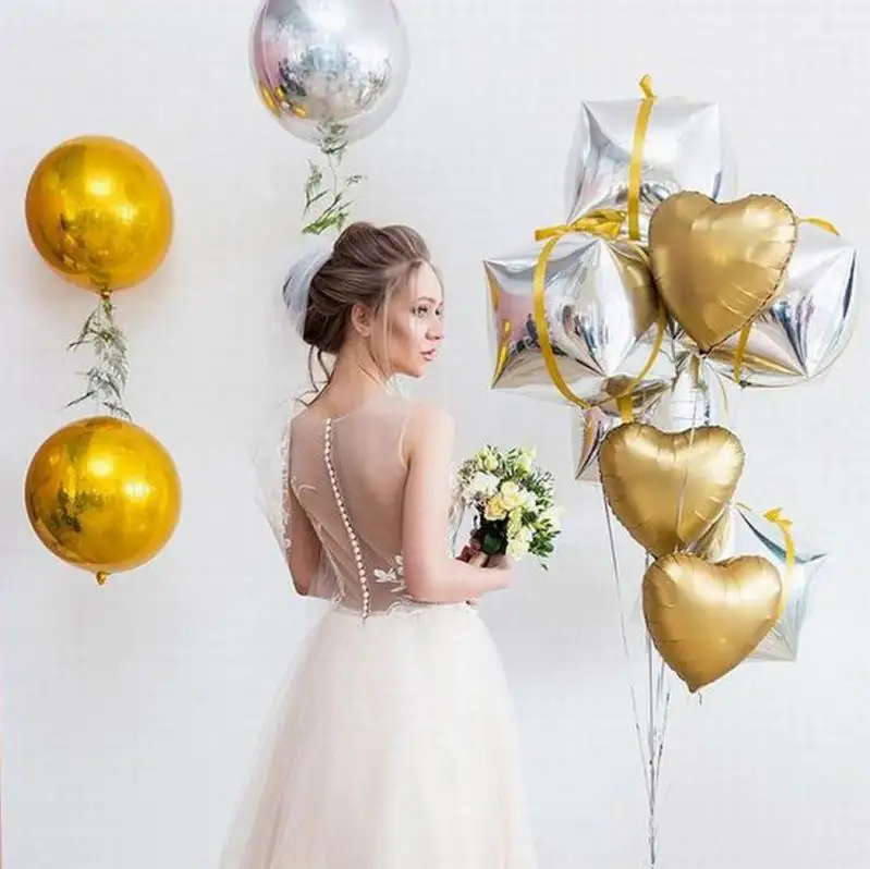 2шт розовое золото 4D 22 дюймов алюминиевые фольги Воздушные шары 18 дюймов Сердце Звезда круглые гелиевые шары украшения на свадьбу на день рождения вечерние поставки