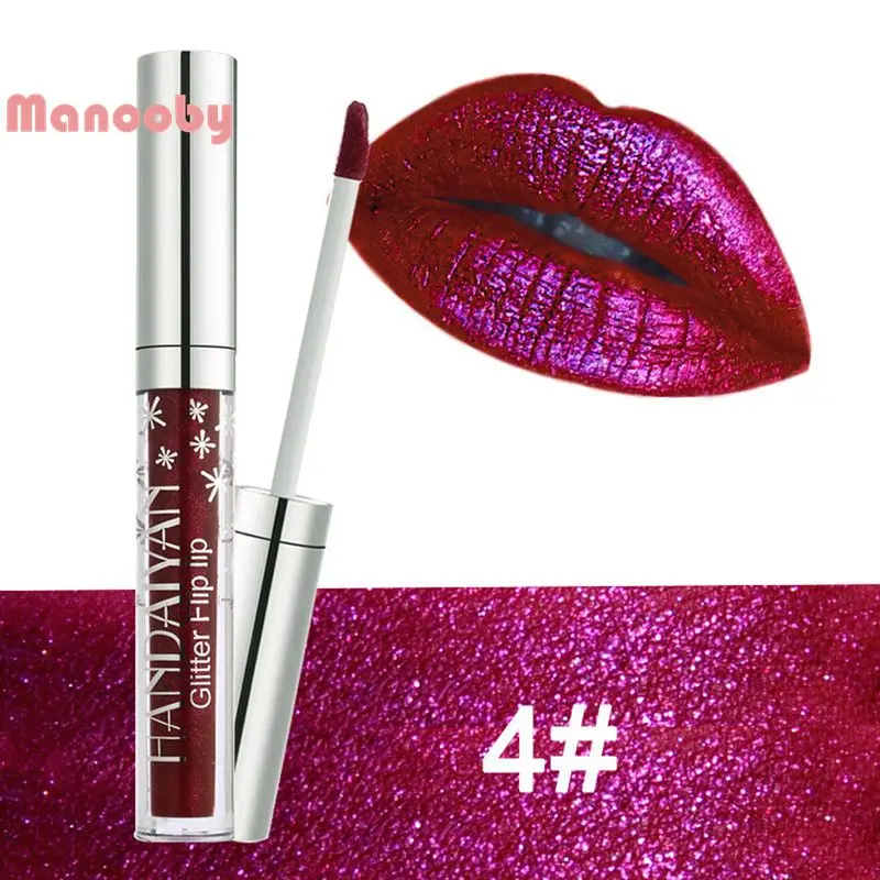 

Manooby New Maquiagem High Pigments Shimmer Lipgloss Makeup Non-fade Cosmetics Metallic Liquid Make Up Long Lasting Lipstick