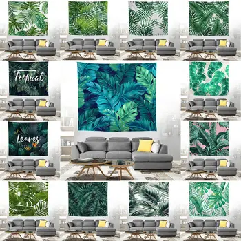 

ZEIMON 3D Green Leaves Tapestry Tropical Plant Wall Hanging Farmhouse Home Decor Tapestries Tablecloth Bedspread Tenture Carpet