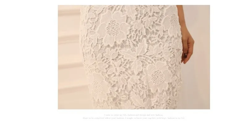 High Waist Floral Lace Skirt