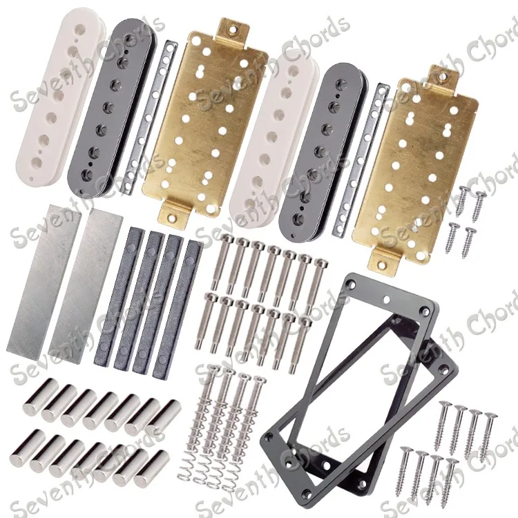 A Set Humbucker Kits Producing Accessories/Bobbin/Baseplate/Pole Slug &amp/ magnetized Alnico 5 Bar Magnet for 7 String Guitar | Спорт и
