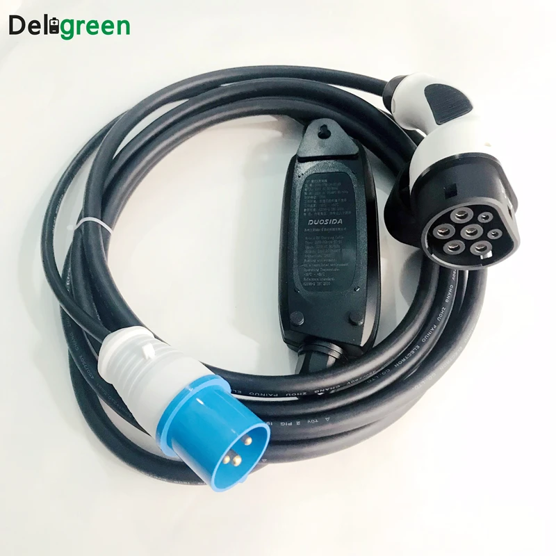 16A Duosida EVSE charger 62196 Type 2 Blue CEE Connector Electric Car