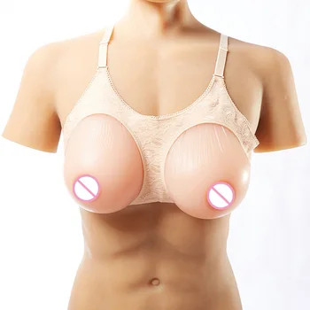 

Silicone Breast Forms Mastectomy Boob Prosthesis Travesti Enhancer Crossdress Shemale False Breasts with Strap Skin Color 600g