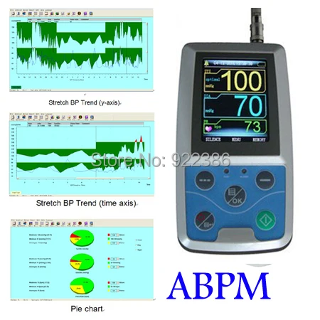 

3 cuffs Children & Adult 24 hours Ambulatory Blood Pressure Monitor Holter BP monitor ABPM + PC software + USB + Carring case