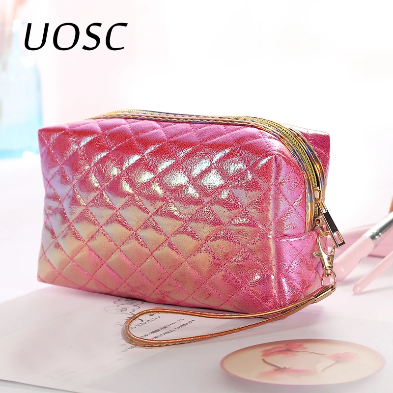 

UOSC Fashion Women Travel Portable Cosmetic Bag Multifunction Organizer Zipper Makeup Bag Case Toiletry Storage Pouch Handbag
