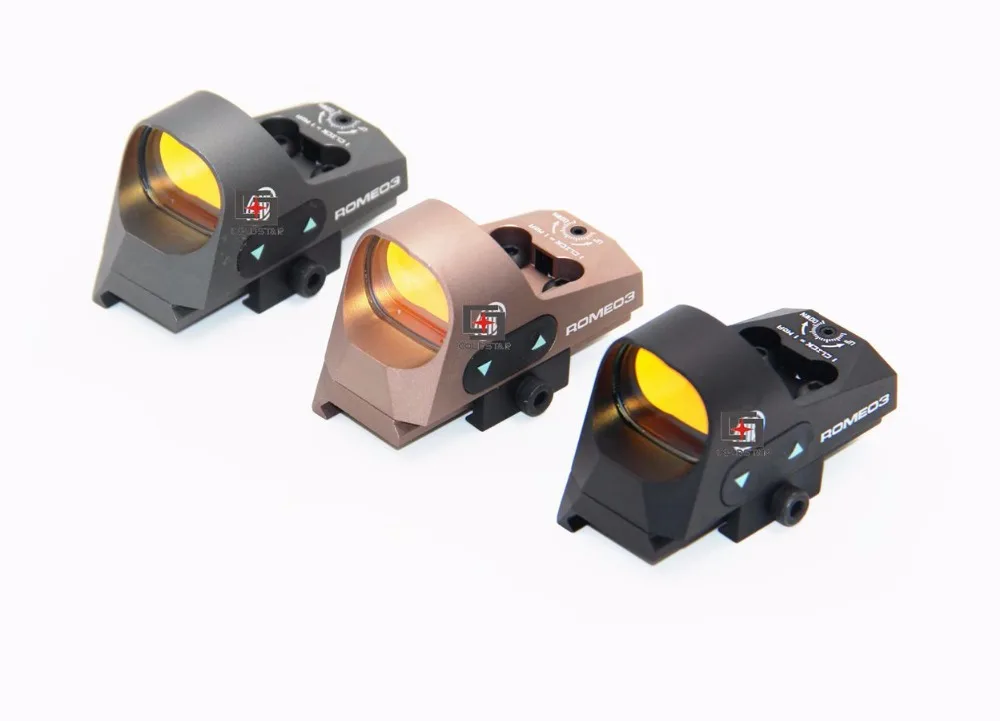 

New 3 colors Tactical 3MOA Red Dot Sight Reflex Scope Shotgu Rifle Scopes Gun-Sight Scope With Two Mounts 20MM