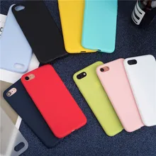 Fundas de lujo de Color mate para iPhone 7 Plus 8 6 6s X XS max XR 5 5S SE cubierta trasera de silicona TPU a prueba de golpes(China)