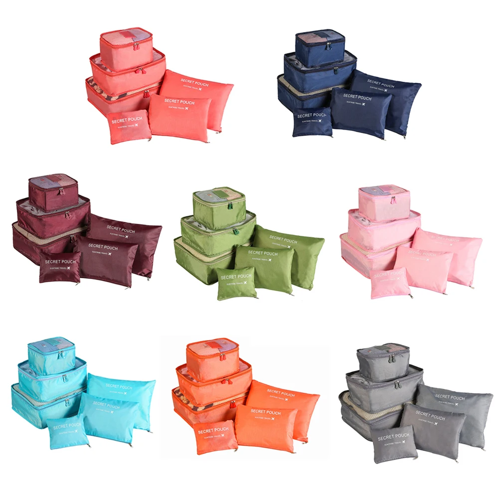 6 قطعة السفر المنظم حقيبة السفر حقيبة التخزين مجموعة للملابس مرتب المنظم خزانة حقيبة الحقيبة حالة الأحذية التعبئة مكعب حقيبة 6 قطعة السفر المنظم حقيبة السفر حقيبة التخزين مجموعة للملابس مرتب المنظم خزانة حقيبة الحقيبة حالة الأحذية التعبئة مكعب حقيبة