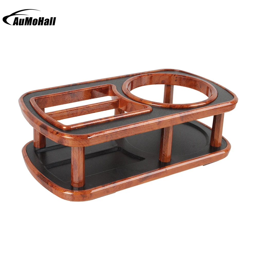 Classical Car Styling Auto Instrument Desk Table Cup Drink Holder Wood Grain Rims Cup Drink Holder