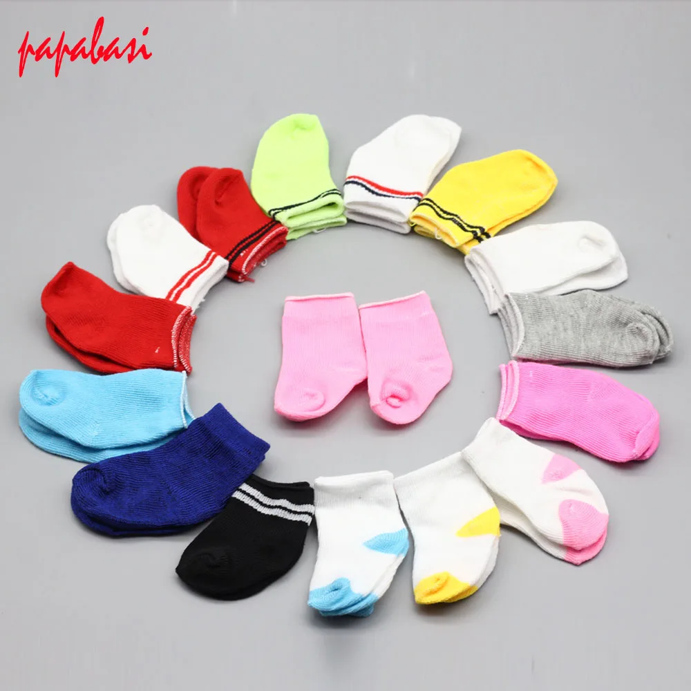 

5Pair/lot Mini Sock Fit 43cm Baby 18 Inch Doll Clothes Accessories For Dolls Baby Best Christmas Gifts