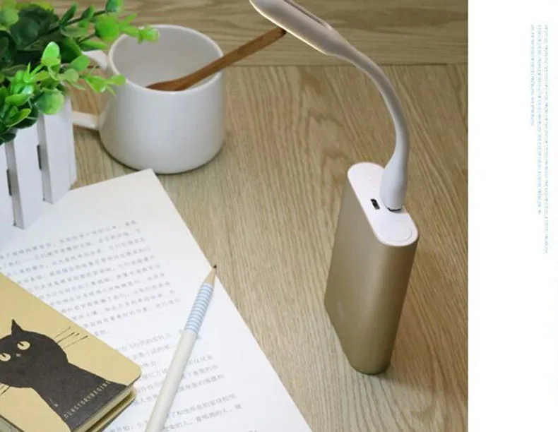 Мини светодиодный настольная лампа для чтения гибким USB светодиодный Ночные огни USB лампа для защиты глаз для Мощность портативных ПК