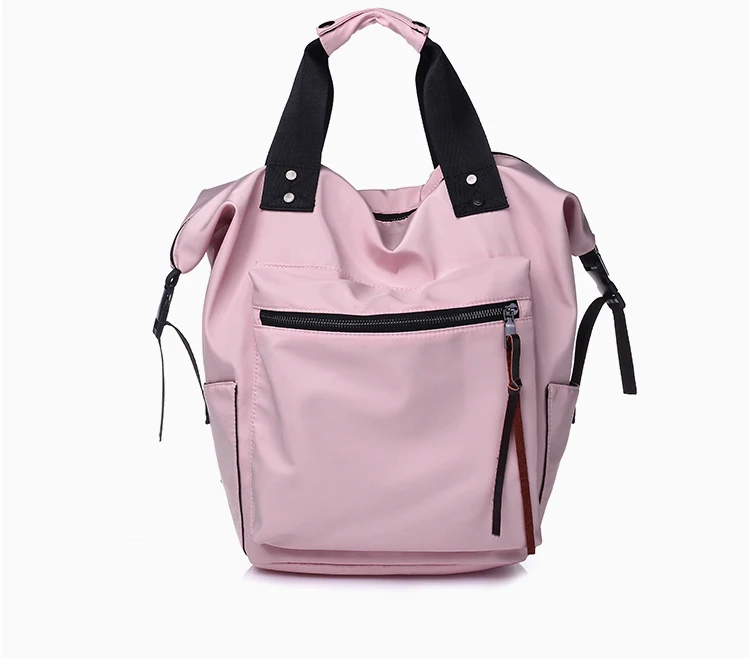 HTB1TS8saErrK1RkSne1q6ArVVXaR Fashion Nylon Waterproof Backpack Women Large Capacity Schoolbags Casual Solid Color Travel Laptop Backpack Teen Girls Bookbags
