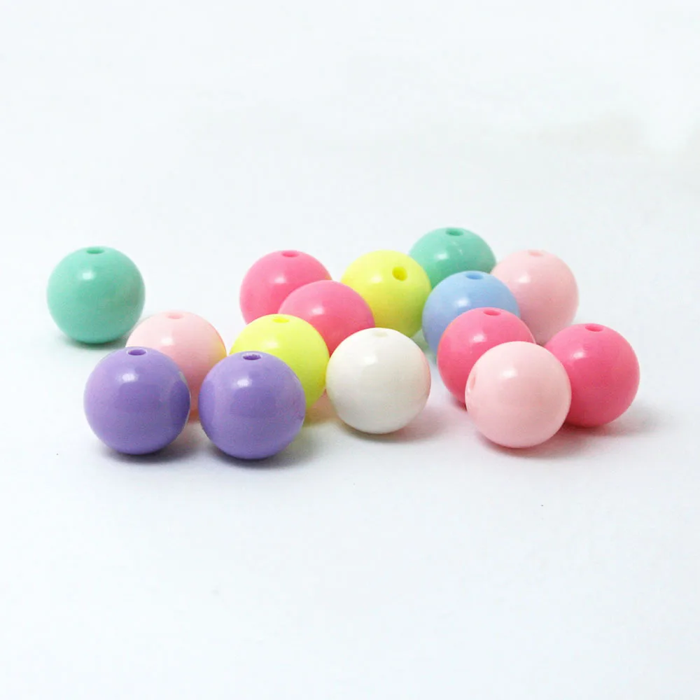 

10pc/lot Fashion Jewelry DIY Beads Color Acrylic Ball Beads Bracelet Necklace Keychain Hair Accessories Party Curtain Decoration