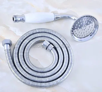 

Chrome Brass Telephone Style Bathroom Shower Head Water Saving Hand Held Shower Head Spray &1.5m Hose lhh029