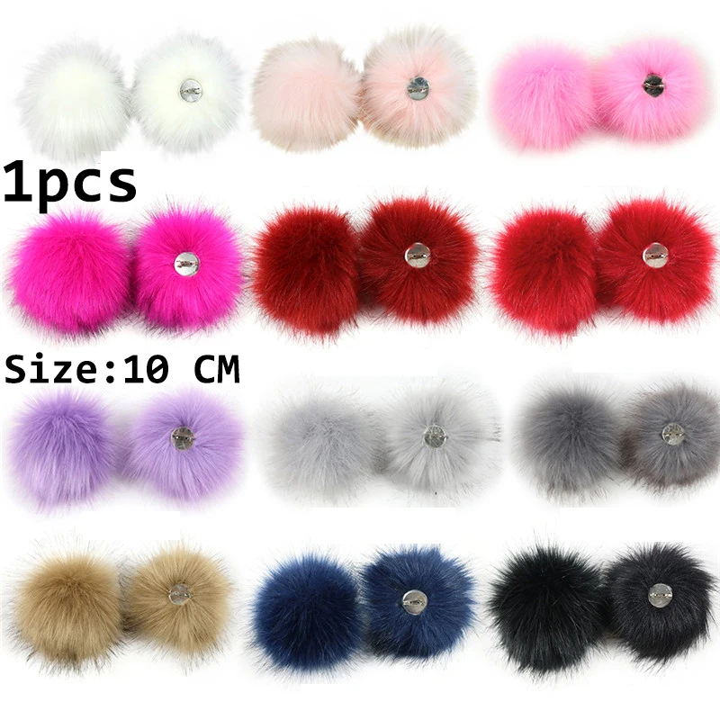 

1pcs Faux Fox Fur Pompoms Artificial Imitated Ball For DIY Hat Bags Scarves Accessories