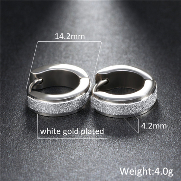 Rose Gold Color Scrub Stainless Steel Wedding Hoop Earrings for Woman Gifts