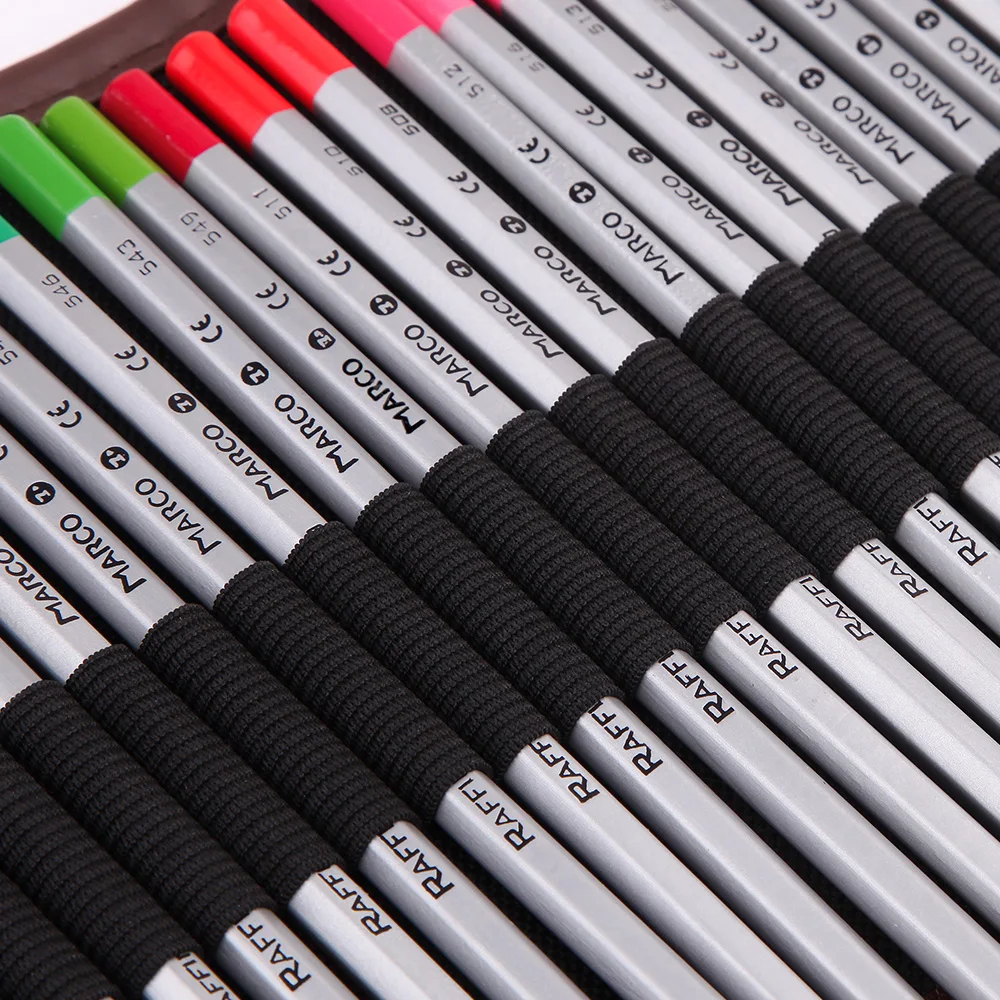 Günstig Marco Raffine Farbe Bleistift Zeichnung Kunst Liefert mit Roll UP Waschbar Leinwand Bleistift Tasche 48 72 Farbige Bleistifte Set