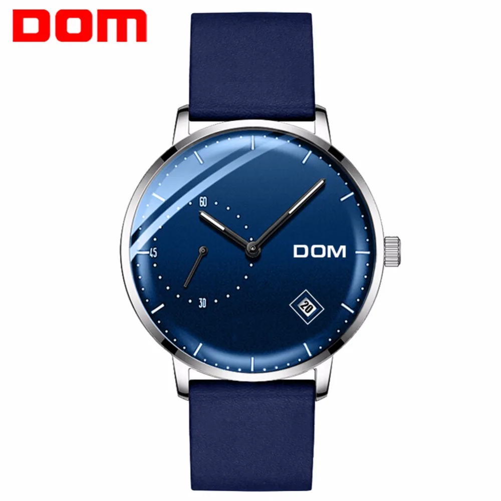 

DOM Watch Men Luxury Business Blue Face Simple Man Watch Waterproof Calendar Unique Fashion Casual Quartz Male Dress Clock M-302