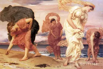 

Paintings for bedroom Greek Girls Picking up Pebbles Frederic Leighton reproduction art High quality Hand painted