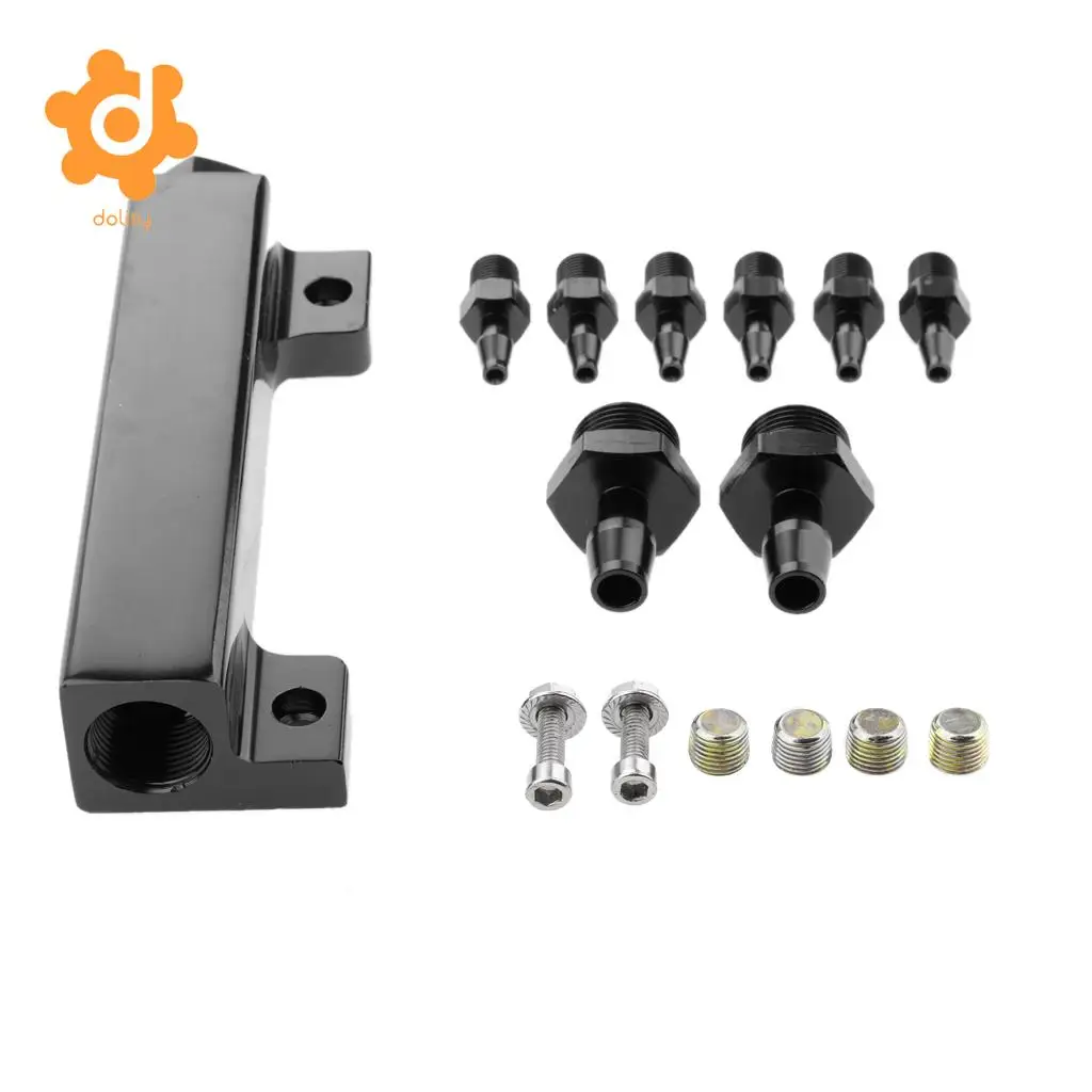Car 6 Port Vacuum Intake Manifold Wastegate Turbo 1/8 NPT Boost Kits Black
