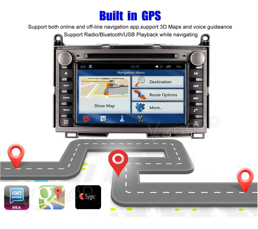 Krando toyota venza android car radio gps dvd player navigation system (6)
