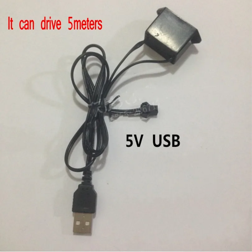 

5V USB Connector and 2pin female connector wire accessories drive for flexible led Glow EL Wire lights EL tape within 5meters