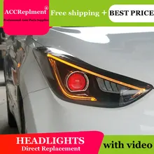 Автомобильный Стайлинг для hyundai Elantra 2011- фары для светодиодная подсветка для Elantra объектив двойной луч H7 спрятал bi Xenon объектива