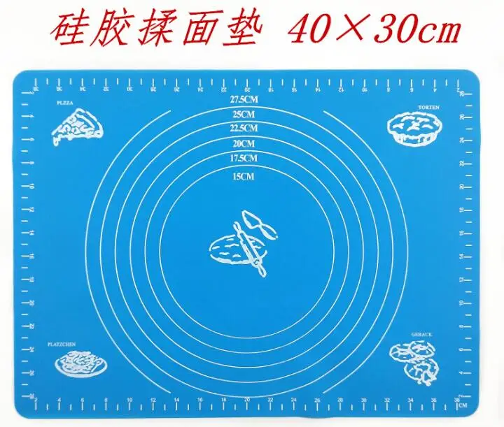 Силиконовый коврик для выпечки для духовки весы коврик для раскатки теста для выпечки ролик для помадки коврик для мучных изделий накладка антипригарный Пособия по кулинарии инструмент подкладка под посуду для выпечки - Цвет: B-M- 40 x 30 cm