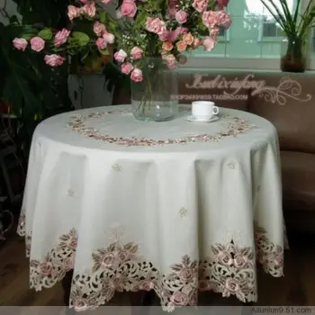

Rustic cloth embroidery embroidered dining table cloth tablecloth round table cloth cutout cover towel rose