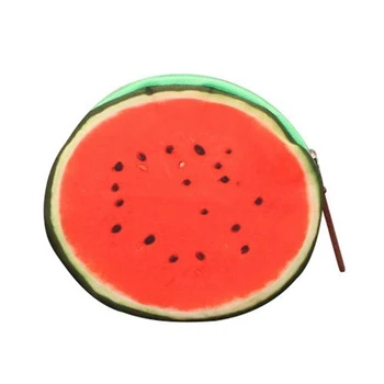 

Creative Women Kids 3D Fruit Coins Card Holder Purse Zipper Pouch Bag Wallets Red Watermelon