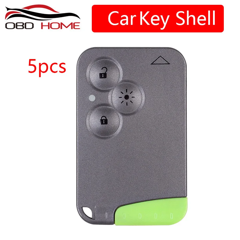 

5pcs Super 3 Buttons Smart Car Key Card Remote Car Key Shell Free Shipping Cover Replacement FOB for Renault Laguna with blade