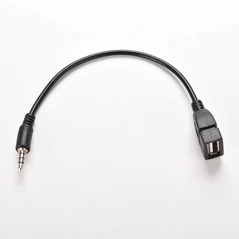 1pc 3.5mm Male AUX Audio Plug Jack to USB Female Converter Cable Cord Car MP3