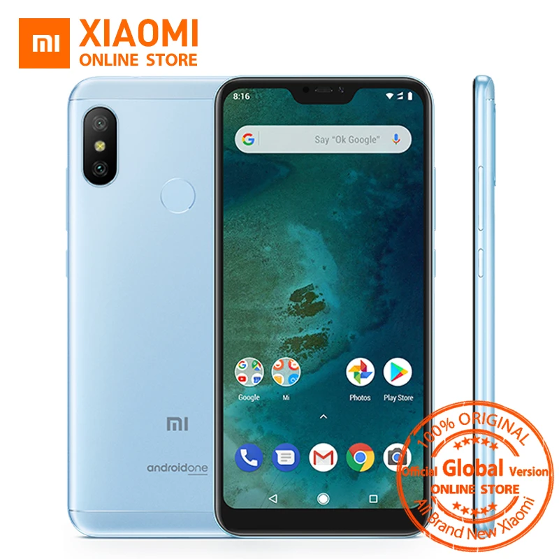 Глобальная версия Xiaomi Mi A2 Lite 3 ГБ 32 5 84 дюйма полный экран Snapdragon 625 Восьмиядерный