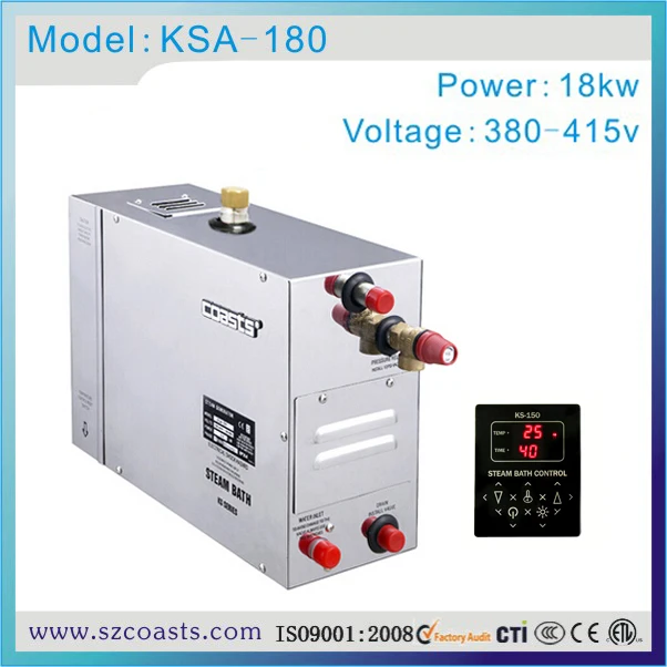 CE Steam Generator 18kw for Steam Rooms With Steam Proof Control Panel