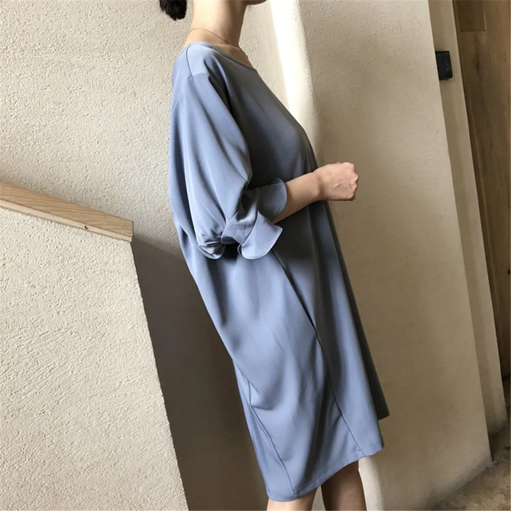 High quality Cocoon Style Straight Dress For women Butterfly Sleeve Wide Chest Dresses Vestidos de fiesta O-neck Loose Dress (20)
