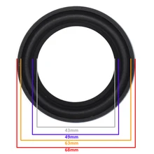 2,5 дюймовый резиновый динамик с объемным краем, сабвуфер для ремонта, Складывающийся край, кольцо для сабвуфера, аксессуары для ремонта, подвеска динамика