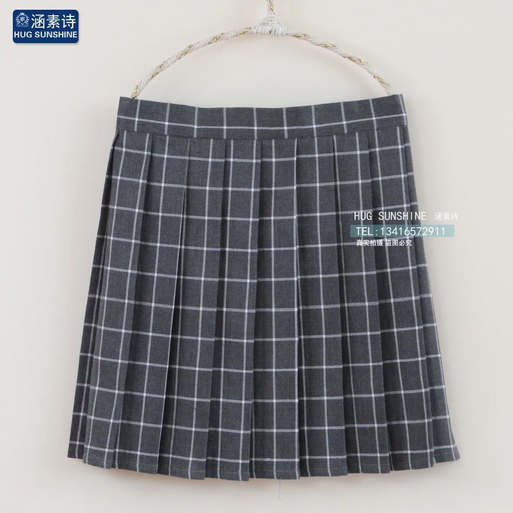 Женская юбка Харадзюку с высокой талией в студенческом стиле, плиссированная клетчатая Студенческая юбка, женские японские юбки каваи для женщин