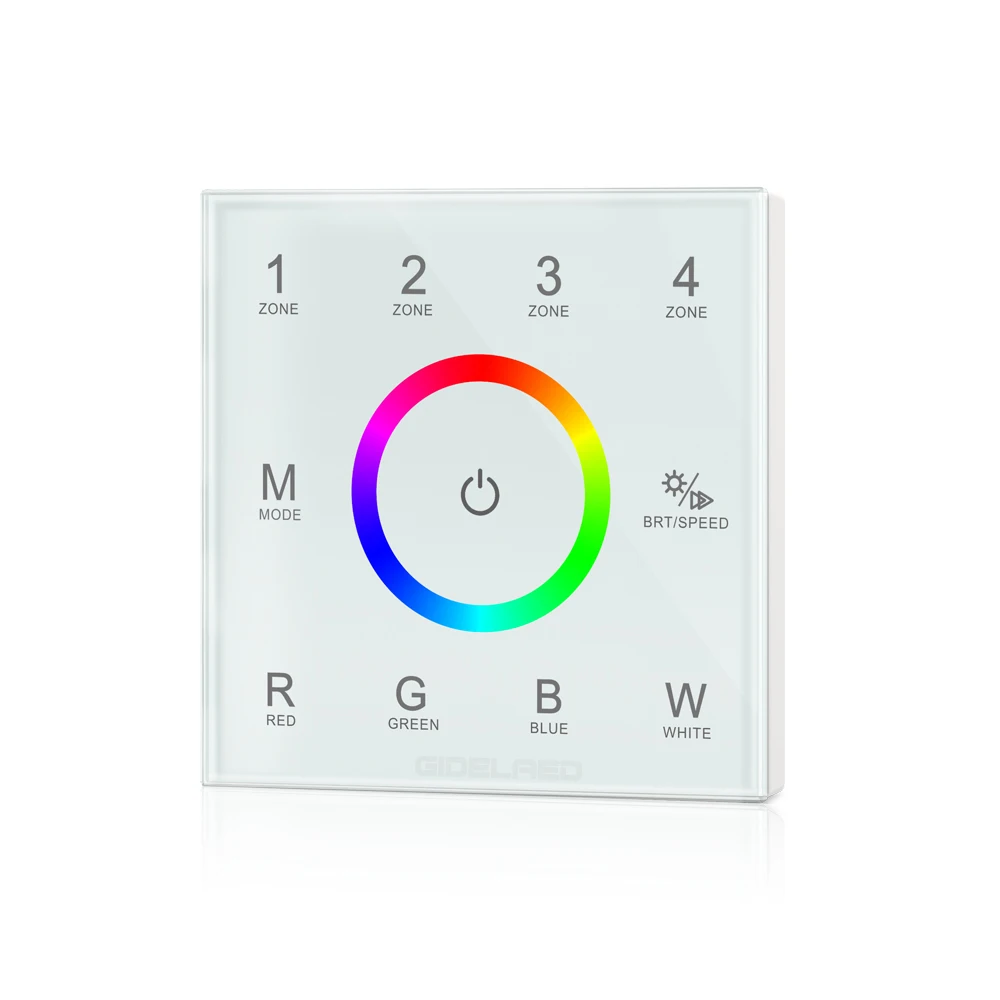 DIY домашнего использования 4-зоны настенная сенсорная панель RGB RGBW светодиодный контроллер для ШИМ Диммер Светодиодная лента контроллер