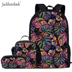 Jackherelook тропический цветок Пальмовая печать листьев школьные сумки для подростков девочек мальчиков Студенческие книжные сумки Детский