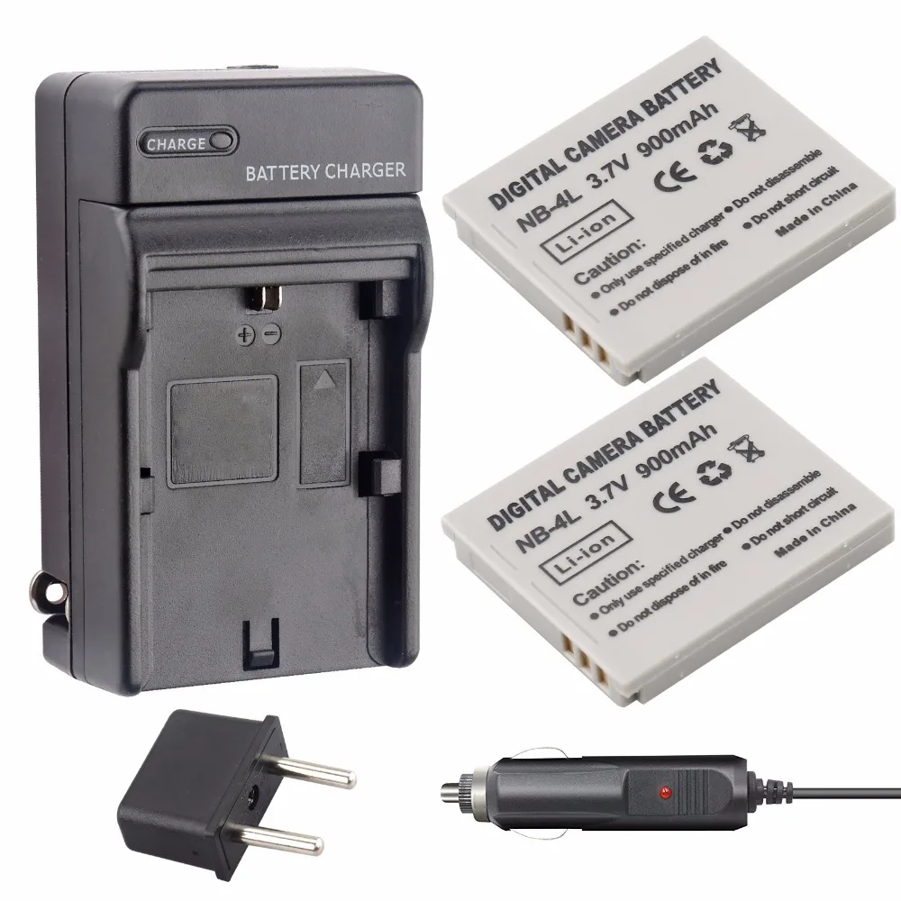 For canon NB 4L NB 4L Battery (2 Pack) + Charger for Canon SD40, SD30