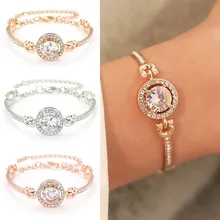 Fashion Luxury Rhinestone Zircon Multi-Layer Bangle Bracelet High Quality Rhinestone Charm Bracelet for Women Girls Gift