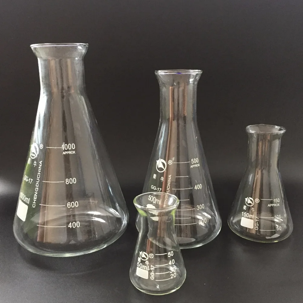 1pc high quality triangle glass flask conical flask Erlenmeyer Flask