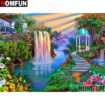 

HOMFUN Full Square/Round Drill 5D DIY Diamond Painting "Waterfall scenery"3D Diamond Embroidery Cross Stitch Home Decor A19604