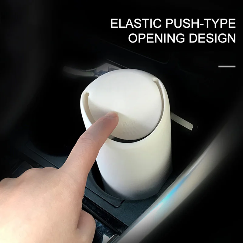 

Car Garbage Can Car Trash Can Silicone Dust Case Holder Rubbish Bin Flip Cover Storage Box Auto Interior Accessories Container