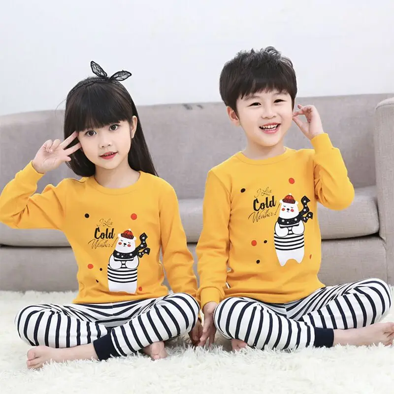 Cartoon Children's Pajamas for Boys Girls Tops+Pants Pyjamas Kids Sleepwear Girls Pajamas Children Clothing Suit Baby Pijamas - Цвет: color at picture