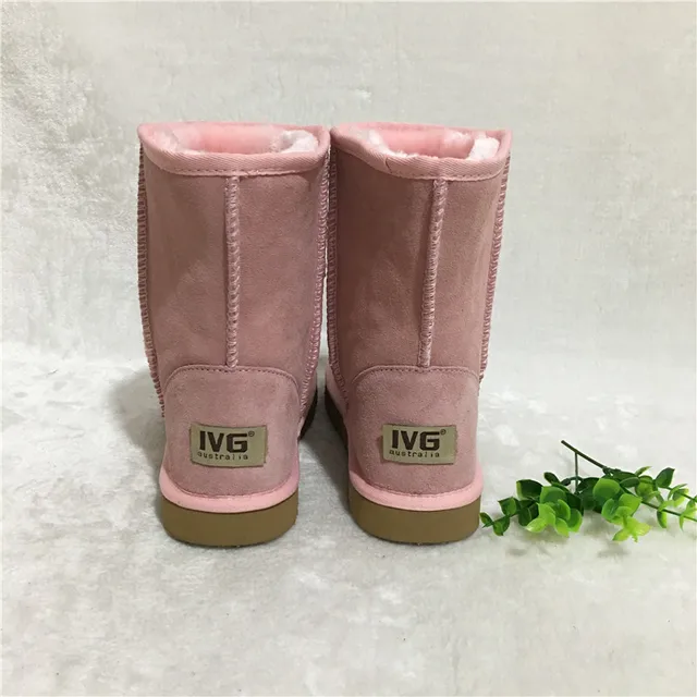 HOT Australian Style Women Unisex Snow Boots Waterproof Winter Leather Boots Brand IVG Outdoor Shoes Size EU35-45 tanie i dobre opinie Adult Slip-On Mid-Calf 0-3cm Flat with Flat (≤1cm) Round Toe Plush Fits true to size take your normal size Solid HOT Australian Style Women Unisex Snow Boots Waterproof Winter Leather Boots Brand IVG Outdoor Shoes Size EU35-45 tanie i dobre opinie Adult Slip-On Mid-Calf 0-3cm Flat with Flat (≤1cm) Round Toe Plush Fits true to size take your normal size Solid