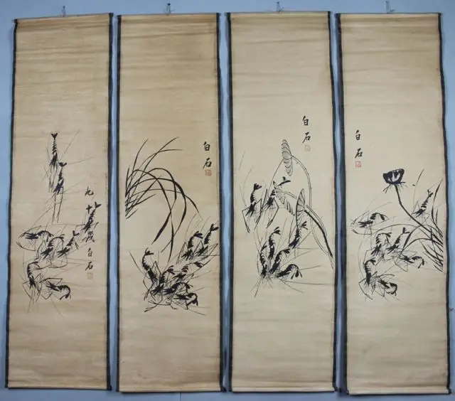 

Китайская античная коллекция, схема креветок Qi Baishi