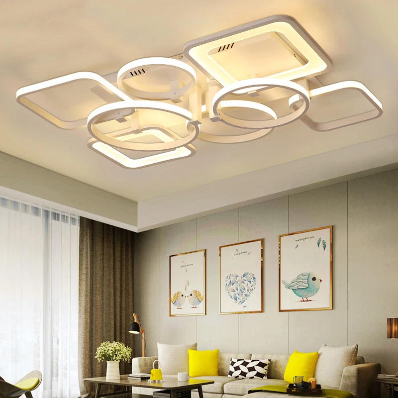 

Chandelier Lighting for living room bedroom Lustre Chandeliers LED lamparas de techo Rectangle Aluminum Wave Ceiling Chandelier