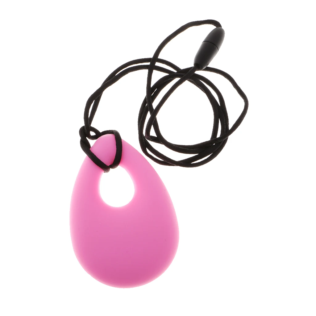 Food Grade Silicone Teardrop Pendant Necklace Baby Toddler Chewing Nursing Teeth Teethers Toy 3Colors