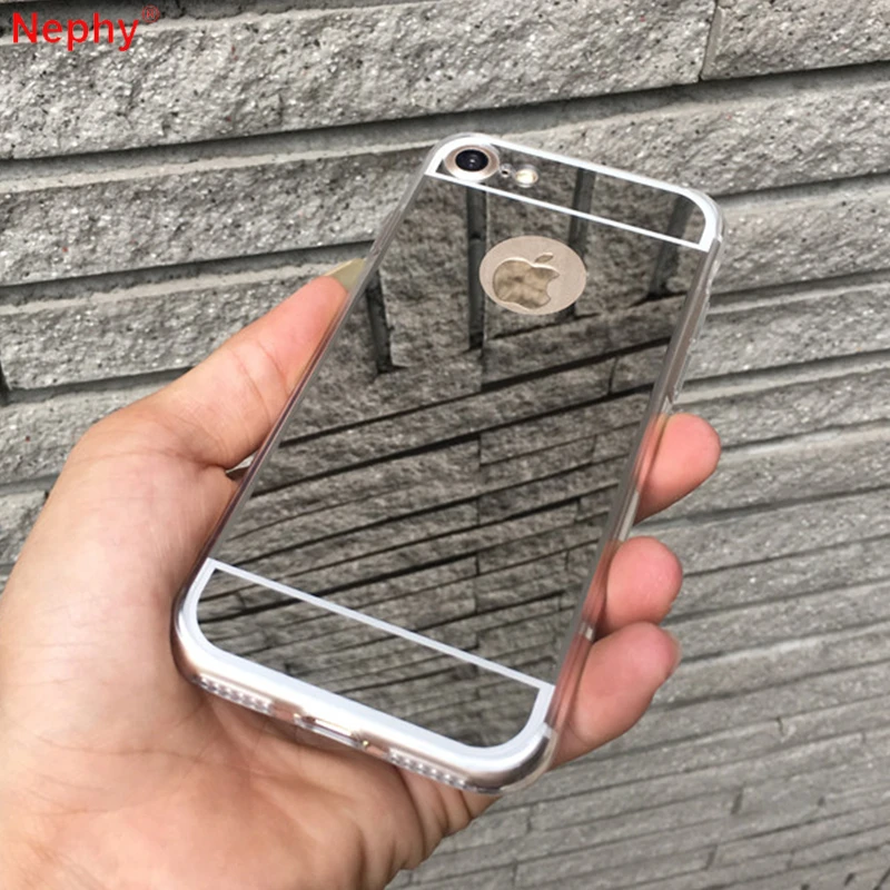 Зеркальный силиконовый чехол Nephy для iPhone 5 5S SE 5SE 6 s 6S 7 7s 8 Plus 6plus 6splus 7plus 8plus гелевый